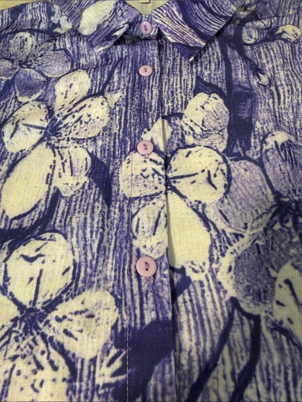 Women’s Purple Floral Button-Down shirt SZM - Picture 15 of 15
